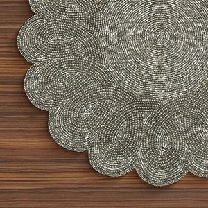 Best Theme Design Scalloped Glass <b>Beads</b> <b>Placemat</b> Tableware Decorative for Parties and Other Functions Mats & Pads - Product Image 6
