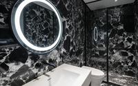 Marbre cristallin noir BLV de luxe, moderne, poli, en grandes dalles, avec fonction de transmission de la lumière, pour villas de luxe