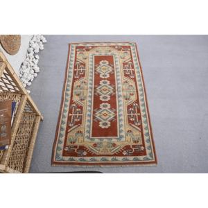 Petit tapis turc 2,6x4,6 pi (79x139 cm), tapis vintage marron à motifs de plantes et d'arbres - Product Image 1