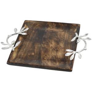 Ensemble de deux plateaux de service en bois pour la décoration de table de fête de mariage au look royal, de qualité supérieure, pour le restaurant - Product Image 2
