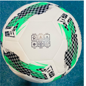 Balón de fútbol de PU extremo de entrenamiento de partido profesional tamaño 5 con superficie de cuero de goma duradera estampado multicolor - Product Image 3