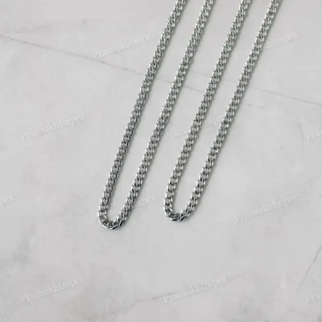 Wholesale 925 Silver Sterling Chains Men Necklace 75 Grams Solid Sterling Silver Chain Necklace Jewelry Cuban Chain For Women