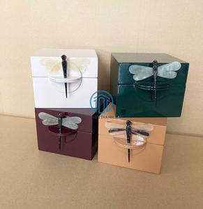 Boîtes à libellules en laque multicolores, artisanat vietnamien fait à la main pour l'emballage de cadeaux, décoration de luxe pour la maison - Product Image 3