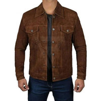 Chaqueta de Cuero de Gamuza D-Ride Moto DRM-1205 de Alta Calidad, Estilo Urbano, Multibolsillos, Corte Ajustado para Hombre, Cuello Alto, Transpirable para Invierno