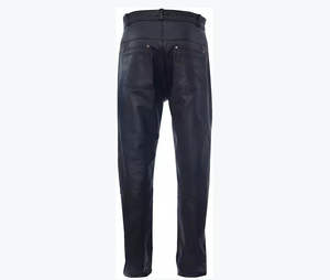 Pantalon Cargo en Cuir Décontracté pour Homme de Haute Qualité, Taille Mi-Haute, Style Urbain, Couleur Unie, Tissu Peigné Imperméable, Coupe Droite, Meilleure Vente - Product Image 3