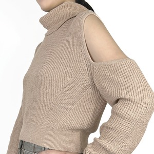 Top Venta de invierno de gran tamaño transpirable Mujer pulóver algodón gota hombro tejido mujeres suéter para niñas - Product Image 5