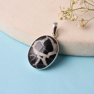 Piedra preciosa de forma ovalada septariana Natural, colgante de Plata de Ley 925, colgante de moda para aniversario de boda o regalo - Product Image 5