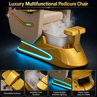 Fauteuil de pédicure professionnel de luxe avec massage complet par airbag, fauteuil spa pour les pieds à jet sans tuyau réglable électriquement avec brume