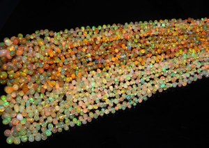 Cuentas de piedra de ópalo etíope natural 100% cuentas de pepitas de ópalo de fuego naturales disponibles en forma ovalada para venta al por mayor - Product Image 2