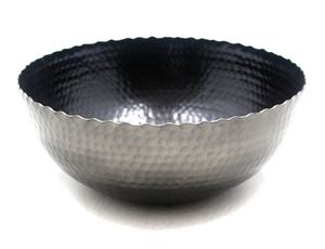 ชามสลัดโลหะทรงกลมทำจากอะลูมิเนียมสีดำสำหรับเสิร์ฟอาหารทำด้วยมือ - Product Image 3