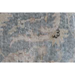 Petit tapis turc en laine 16x2,7 pi (49x81 cm) gris patchwork, tapis vintage écologique avec envers en latex - Product Image 5