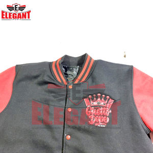 2024 hommes élégant sport Baseball vestes haute qualité coton Polyester polaire avec col montant toile poche Varsity Style - Product Image 3