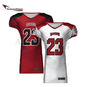 Dernier modèle de maillot de football américain unisexe imprimé bon marché haut de gamme respirant produit avec option grande taille uniforme américain - Product Image 4