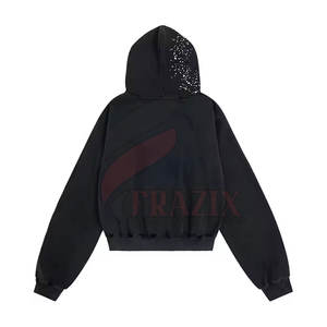 Solid Color Casual Zipper <b>Rhinestone</b> <b>Hoodies</b> For Men Cotton Blended Fashion Wear New Design Zipper <b>Rhinestone</b> <b>Hoodies</b> For Men - Product Image 6