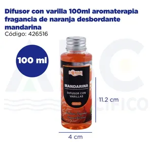 100ml per diffusore di lamella con profumo di arancia e mandarino olio aromaterapia camera deodorante per ambienti di vetro in materiale profumato