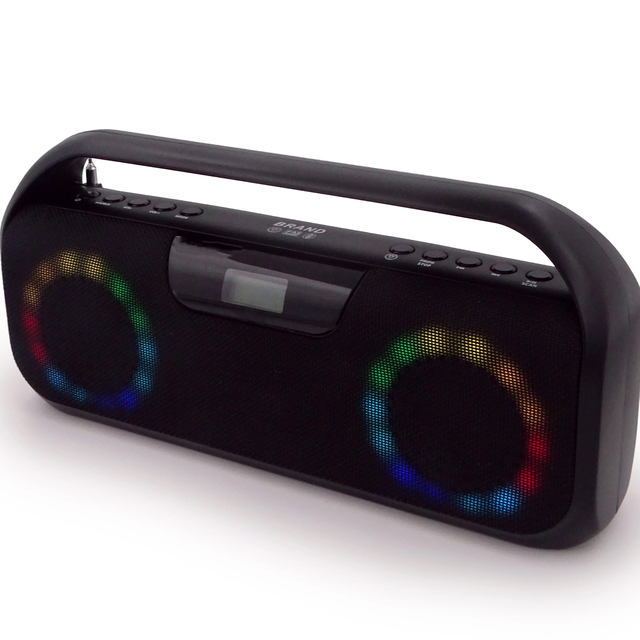 High Power RGB BT USB & TF Card Speaker with FM Radio