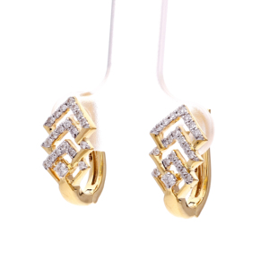 Pendientes de Aro de Circonita de Triple Nivel de Lujo, Pendientes Geométricos de Diseño Moderno para Mujer, Aniversario - Product Image 4