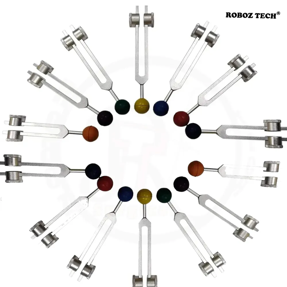 Tenedor de afinación médico de aleación de aluminio Rosa RTSIC, herramienta de selección de curación de sonido de 128Hz, tenedores de afinación de bolsa individual de chakra