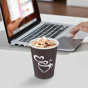 Vasos desechables aislados ecológicos impresos personalizados de 8 oz, diseño de papel de doble pared, gran capacidad para cafeterías y eventos - Product Image 5