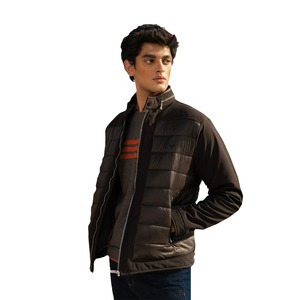 แจ็กเก็ตขนปลาปักเป้าแบบลำลองสำหรับผู้ชายเสื้อโค้ทผ้าไนลอนแขนเต็มแบบรูดซิปคอเสื้อขนสัตว์สำหรับตกแต่งในฤดูหนาว - Product Image 1