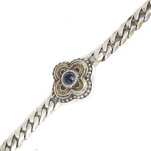 Bracelet gourmet en argent sterling 925, chaîne antique, bijou de collection culturelle - Product Image 3