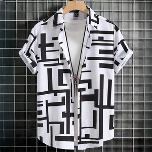 Simple Men's <b>Shirts</b> 3d Patchwork Printing High-Quality Men's Clothing Street Designer Short Sleeved Beach <b>Party</b> <b>Shirts</b> - Product Image 5