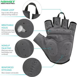 Guantes de Ciclismo de cuero resistentes a vibraciones Destreza Utilidad Negro Medio dedo Guantes de trabajo de seguridad para hombres para montar en bicicleta - Product Image 2