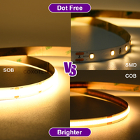Bande lumineuse LED SOB COB flexible 24V, éclairage uniforme sans points découpable de 5m pour armoires de cuisine intérieures, haute luminosité