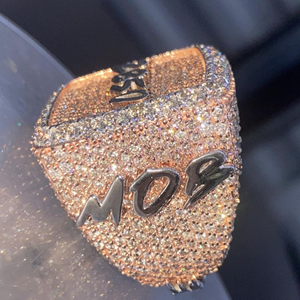 Iced Out Pass Diamond Tester Jewelry Round Cut Men Ring Vvs Moissanite Hip Hop Diamond Ring 925 Sterling Silver - Product Image 4