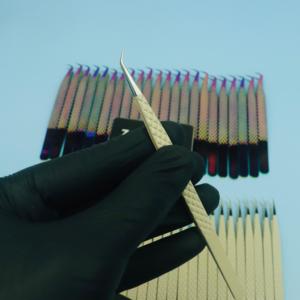 Pince à épiler à pointe de fibre de cils de qualité supérieure Logo personnalisé Marque privée Pince à épiler d'extension de cils de précision professionnelle - Product Image 2