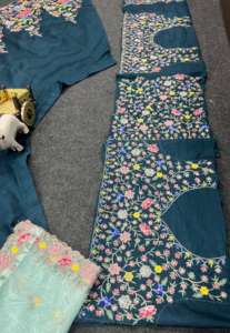 Elegante Lehenga Choli de Satén de Seda con Bordado de Lentejuelas, Colección de Verano India y Pakistaní de Moda, Incluye Cancán y Patta - Product Image 6