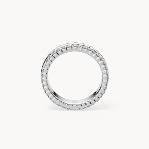 <b>Vintage</b> White <b>Gold</b> Double Eternity <b>Ring</b> with Invisible Set Zircon Stones - Product Image 5