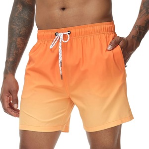 Shorts de bain pour hommes Shorts de bain dégradés Séchage rapide Shorts de plage avec poches zippées et doublure en mesh Maillot de bain tendance pour hommes - Product Image 1