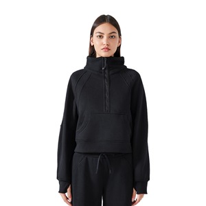 Venta al por mayor 320Gsm Mujeres de alta calidad Ocio al aire libre Ropa deportiva de dos piezas Gimnasio Fitness Conjuntos Sudaderas con capucha y Jogging Conjuntos de las mujeres - Product Image 3