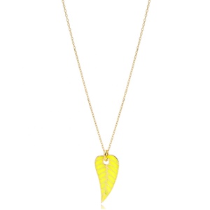 Unique <b>Leaf</b> Design Neon Enamel <b>Necklace</b> Turkish Handmade Handcrafted Wholesale 925 Sterling <b>Silver</b> Jewelry - Product Image 1