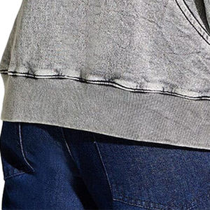 Acid Wash Front Logo Hoodie para hombres Regular Fit Fleece 100% algodón Pullover Transpirable Secado rápido - Product Image 5