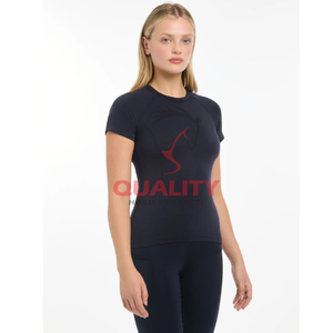 Camisa ecuestre ligera para mujer, camiseta transpirable de verano para montar, tela elástica que absorbe la humedad, tops elegantes de secado rápido para mujer - Product Image 4