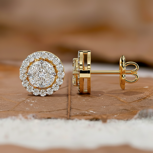 Pendientes de diamantes para mujer, oro sólido de 14K y 18K, diamantes cultivados en laboratorio, corte redondo y marquesa, regalo de aniversario, joyería personalizada - Product Image 2