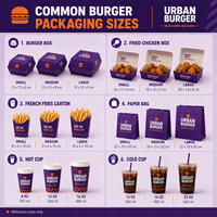Boîte à frites jetable en papier pour emporter, emballage alimentaire personnalisé pour ailes de poulet, boîtes à hamburgers, conteneur pour plats à emporter rapides