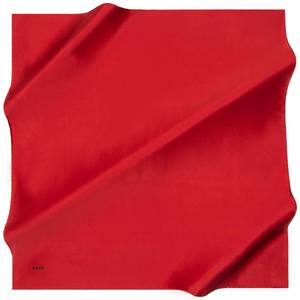 <b>Red</b> <b>Silk</b> Twill Plain Square Scarf - Product Image 1