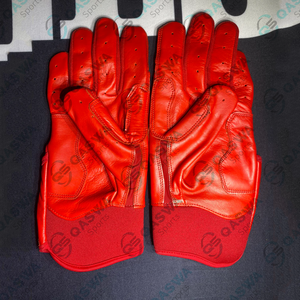 Unique Design Custom Made Professional Soft High Quality Adjustable & Comfortable Baseball Batting Gloves with Leather - Product Image 4