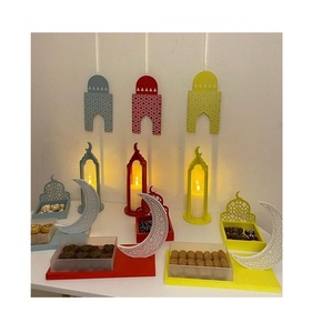 Atractivo Juego de Bandejas de Postre de Ramadán de Diseño Artesanal de Lujo, Juego de Dos Bandejas de Madera para Dátiles y Frutos Secos, Accesorios Islámicos - Product Image 4