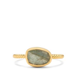 Anillo de Labradorita Iridiscente Chapado en Oro sobre Plata de Ley, Constelación Ursa, Joyería Fina - Product Image 2
