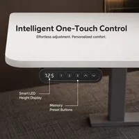 Escritorio de Pie en Forma de L con Doble Motor Oculto, Instalación Estándar, Dos Etapas, Viga Recta, para Áreas de Trabajo de Oficina Grandes