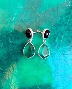 925 Sterling Silver Emerald With Black Obsidian <b>Earring</b> <b>Beautiful</b> Women <b>Earring</b> . - Product Image 6