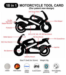 Nouveautés promotionnelles C11 - Ouvre-bouteille en forme de moto - Outil multifonction 18 en 1 - Porte-clés - Cadeaux pour motards - Product Image 2