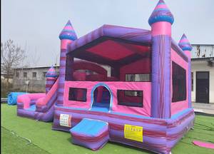 บ้านลมเป่าลมเชิงพาณิชย์พร้อมสไลเดอร์น้ำ ทำจาก PVC สีตามสั่ง โลโก้ตามสั่ง ติดตั้งง่าย เหมาะสำหรับงานปาร์ตี้ริมสระ - Product Image 1