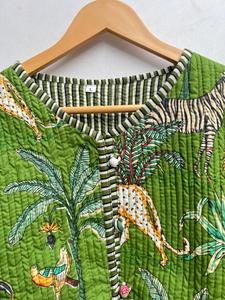 เสื้อแจ็คเก็ตผ้าฝ้ายพิมพ์ลายดอกไม้แบบกลับด้านได้สำหรับผู้หญิงอินเดีย เสื้อคลุมลำลองสำหรับทุกฤดู ติดกระดุม ดีไซน์ผ้าเจอร์ซีย์ - Product Image 4