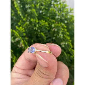 แหวนหมั้นทอง 14k ทำมือ ประดับเพชรแทนซาไนต์ทรงปรินเซสคัต หินธรรมชาติ ดีไซน์เรียบหรู เครื่องประดับชั้นดีสำหรับผู้ชาย - Product Image 6