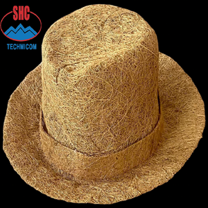 หมวกทรงสูงทำมือจากใยมะพร้าว เป็นมิตรกับสิ่งแวดล้อม ตกแต่งด้วยริบบิ้น ใช้เป็นหมวกชายหาดได้ - Product Image 4